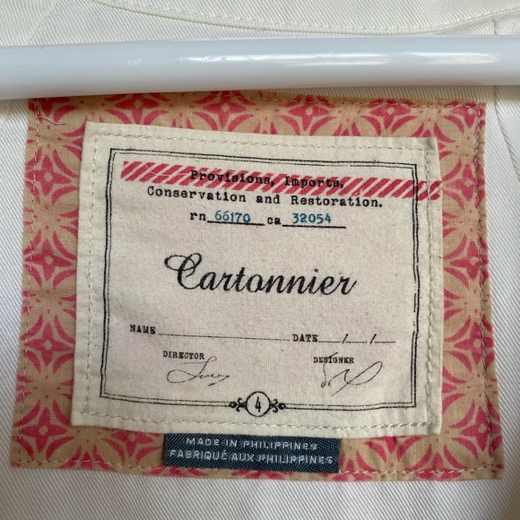 ANTHROPOLOGIE Ivory open front, split back short jacket.  Cartonnier Size 4. - Picture 4 of 6